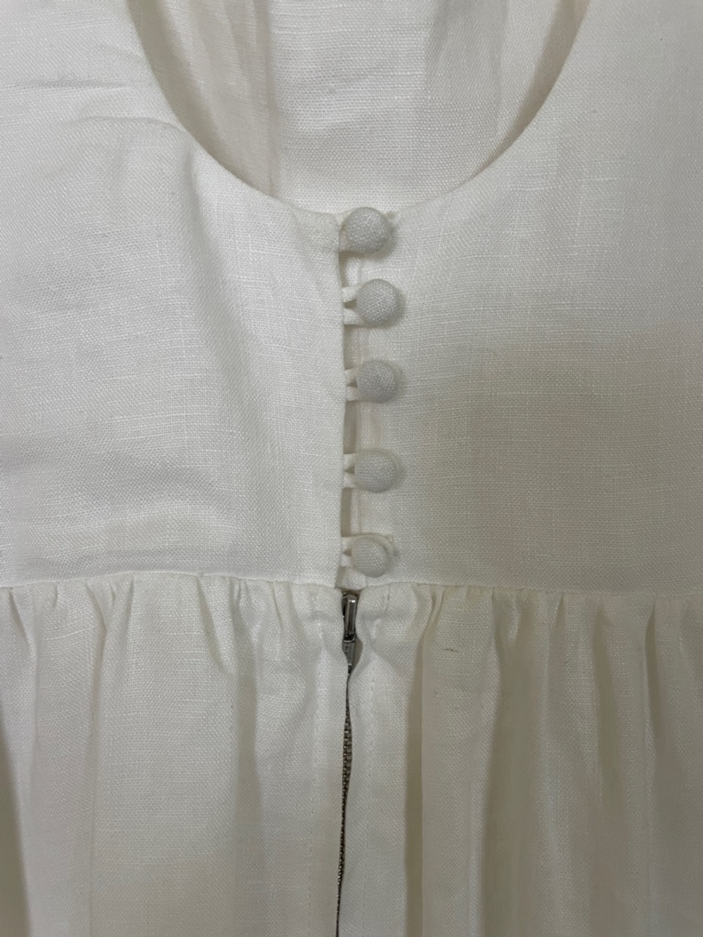 White Linen Tank-Style Midi Dress - Picture 5 of 6